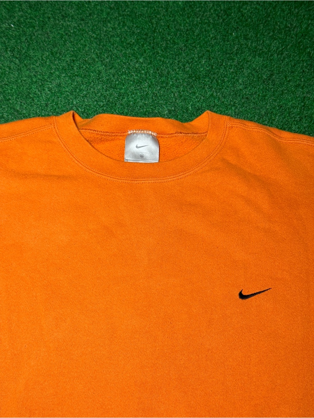 Vintage 90s Y2K Nike Orange Crewneck Sweatshirt, Comfy Baggy Athletic (2XL)